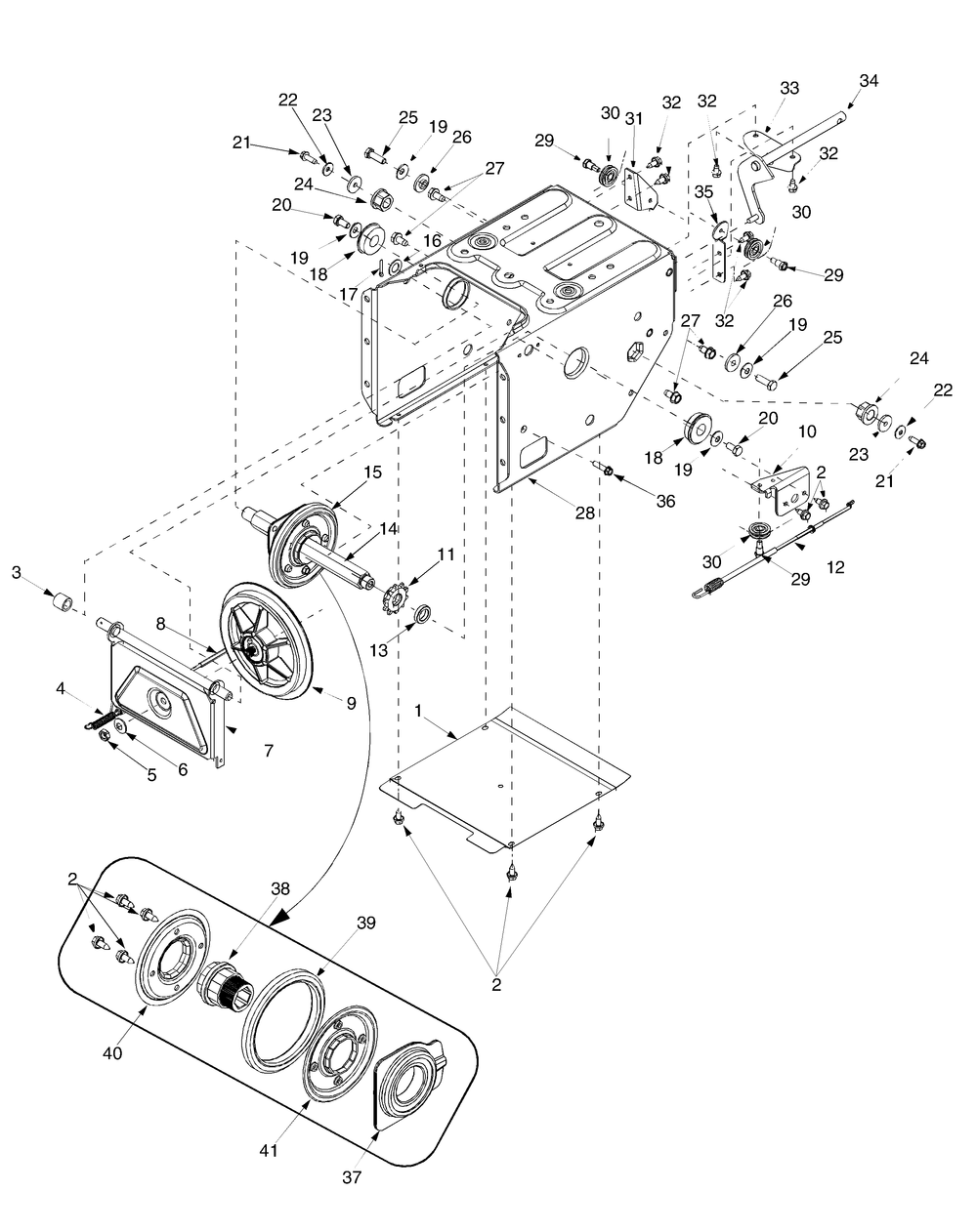 Frame Diagram and Parts List for 730STE (31AH7S7H710)(2005) Cub Cadet Snow Blower